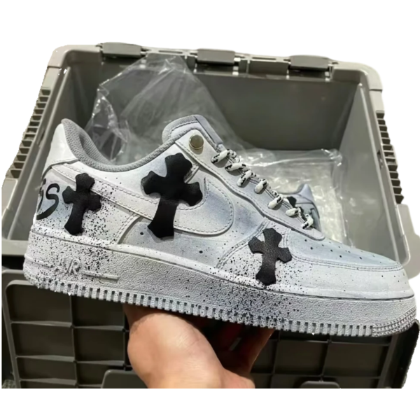 PK God Batch Custom Nike Air Force 1 The Cross Blue Tie dye (Special shoe box) PK God Batch Custom Nike Air Force 1 The Cross Blue Tie dye (Special shoe box)