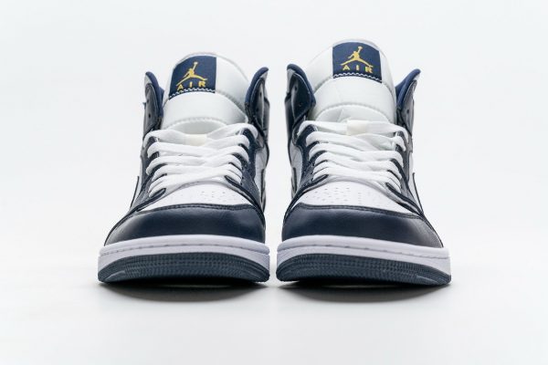StreetGxd Air Jordan 1 Mid White Metallic Gold Obsidian 554724-174