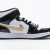 1AB5560B8D711 StreetGxd Air Jordan 1 Mid Patent Black White Gold 852542-007