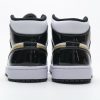 1AB5561173E11 StreetGxd Air Jordan 1 Mid Patent Black White Gold 852542-007