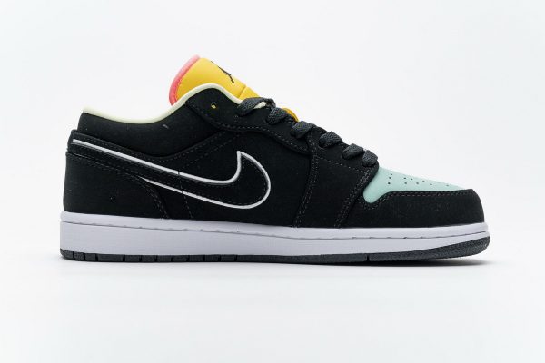 1AB55BDD94619 StreetGxd Air Jordan 1 Low Black Aurora Green Laser Orange CK3022-013