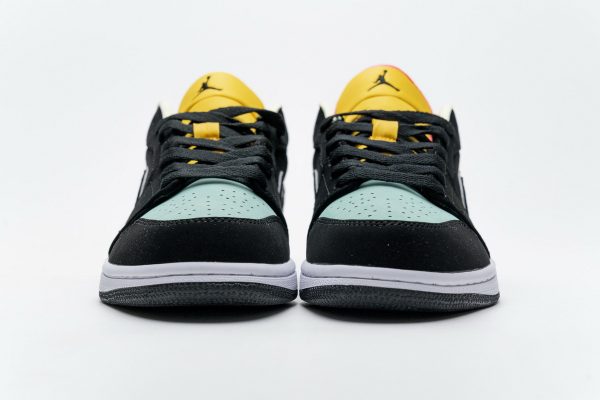 1AB55BE0A1713 StreetGxd Air Jordan 1 Low Black Aurora Green Laser Orange CK3022-013