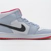 1AB55EBFFB218 StreetGxd Air Jordan 1 Mid Half Blue Polka Dot Swoosh (GS) 555112-400