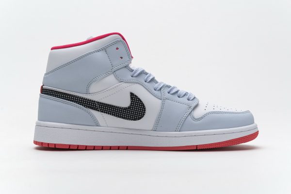 1AB55EBFFB218 StreetGxd Air Jordan 1 Mid Half Blue Polka Dot Swoosh (GS) 555112-400