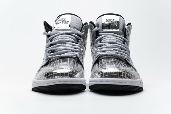 1AB55FF2F1719 StreetGxd Air Jordan 1 Mid SE Disco Metallic Silver (W) CU9304-001