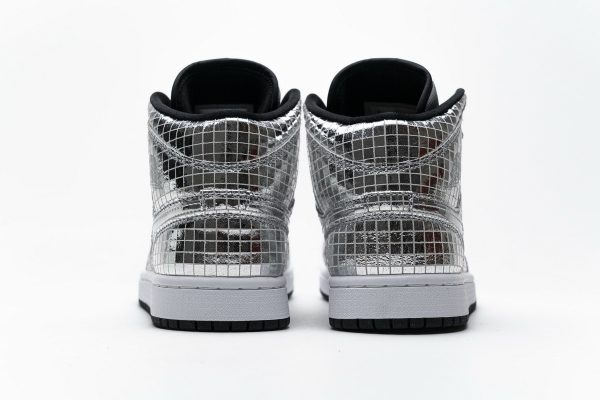 1AB55FF491518 StreetGxd Air Jordan 1 Mid SE Disco Metallic Silver (W) CU9304-001