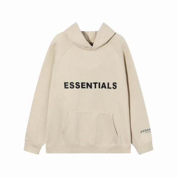 Fear Of God Essentials Pullover Hoodie Applique Logo Buttercream Fear Of God Essentials Pullover Hoodie Applique Logo Buttercream