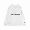 Fear Of God Essentials Pullover Hoodie Applique Logo White Fear Of God Essentials Pullover Hoodie Applique Logo White