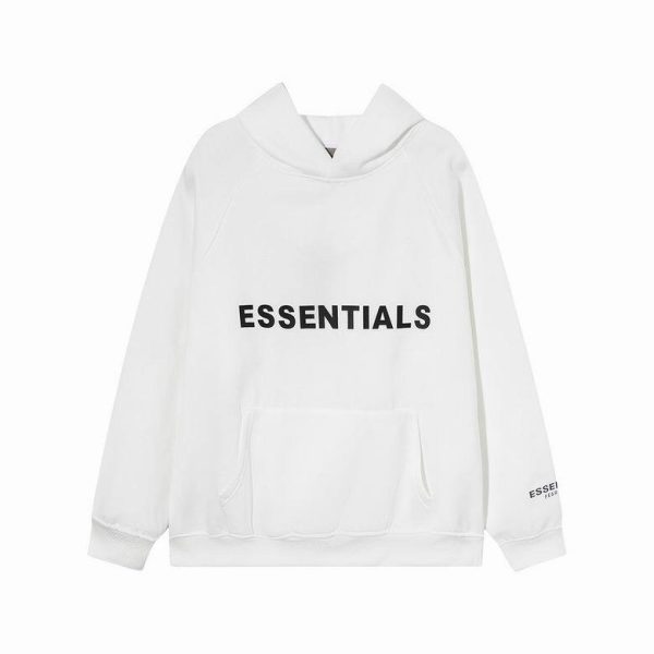 Fear Of God Essentials Pullover Hoodie Applique Logo White Fear Of God Essentials Pullover Hoodie Applique Logo White