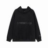 Fear Of God Essentials Pullover Hoodie Applique Logo Black Fear Of God Essentials Pullover Hoodie Applique Logo Black
