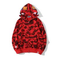 BAPE Color Camo Shark Zip Hoodie Red 4580793322511