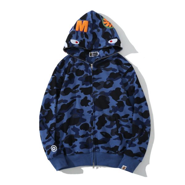 BAPE COLOR CAMO SHARK ZIP HOODIE NAVY 4580793329572