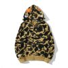BAPE Color Camo Big Ape Head Tee Black/Purple BAPE Cloro Camo Shark Full Zip Hoodie Yellow FW18