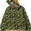 BAPE ABC Camo Shark Zip Hoodie Green