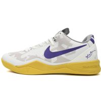 Nike Kobe 8 Low White/Purple-Yellow 555035-101 Nike Kobe 8 Low White/Purple-Yellow 555035-101