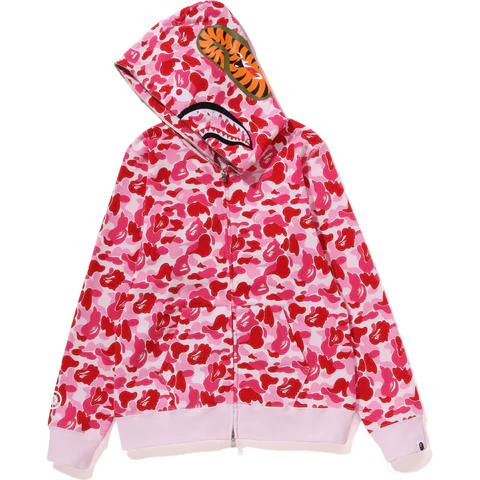 BAPE ABC Camo Shark Full Zip Hoodie Pink