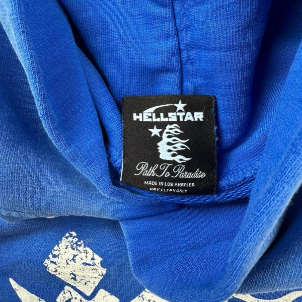 1AB57AA704715 Hellstar Studios Blue Yoga Hoodie