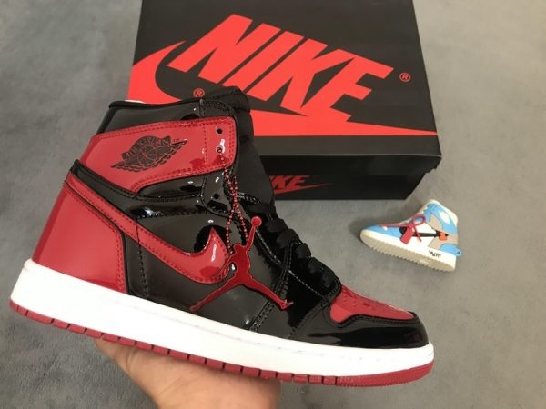 1AB58CE492218 LJR Batch Air Jordan 1 High OG Bred Patent 555088-063