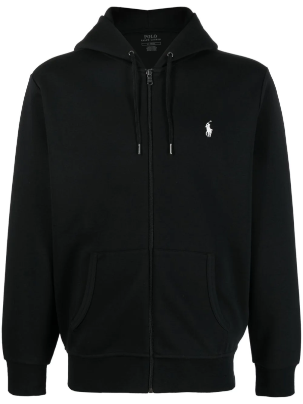 Polo Ralph Lauren Men's Double Knit Full-Zip Hoodie Sweatshirt Black