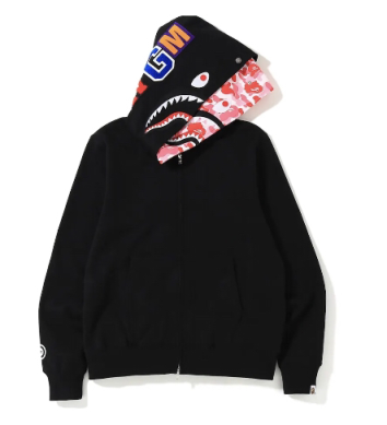 BAPE ABC Camo Shark Zip Hoodie Black
