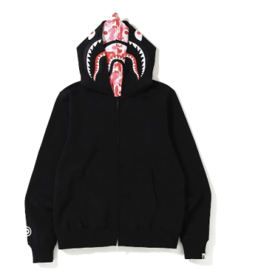 BAPE ABC Camo Shark Zip Hoodie Black
