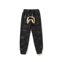 BAPE x NBHD joint style shark head black and gold trousers BAPE x NBHD joint style shark head black and gold trousers