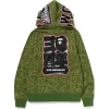 1AB596B508314 BAPE 30th Anniversary Line Camo Shark Full Zip Hoodie Green