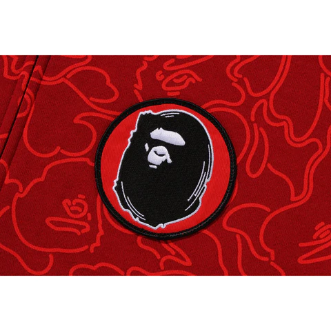 1AB596D446211 BAPE 30th Anniversary Line Camo Shark Full Zip Hoodie Red