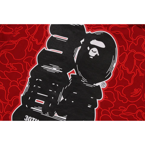 1AB596D78EC1C BAPE 30th Anniversary Line Camo Shark Full Zip Hoodie Red