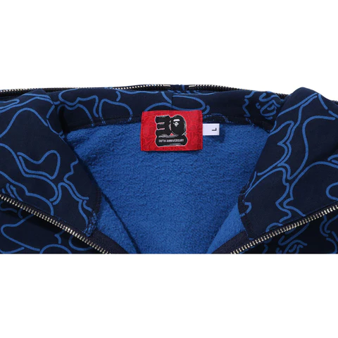 1AB59702FFD10 BAPE 30th Anniversary Line Camo Shark Full Zip Hoodie Navy