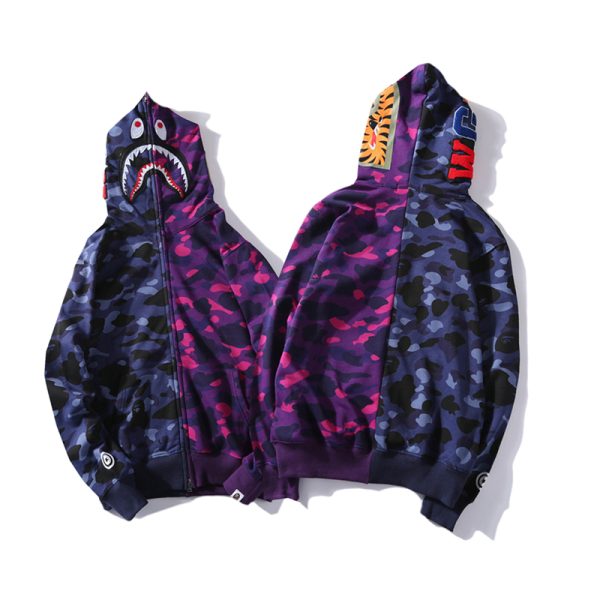 BAPE Color Camo 1/2 Shark Full Zip Hoodie Navy Camo