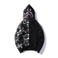 BAPE Space Camo Shark WGM Full-Zip Spliced Hoodie Black & White