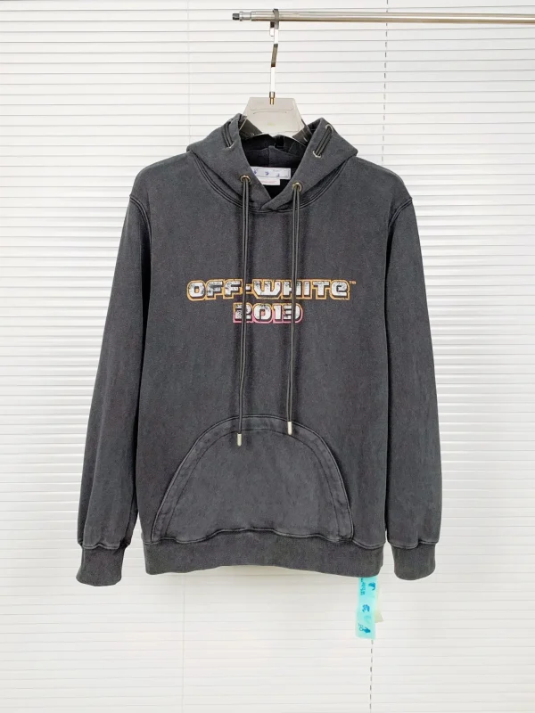 OFF WHITE New style washed hooded sweatshirt