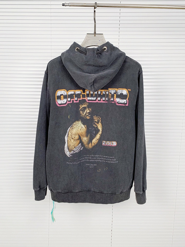 OFF WHITE New style washed hooded sweatshirt