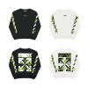 OFF WHITE Embroidered crew neck sweatshirt black and white Hoodie