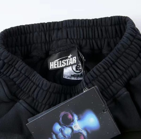1AB5D1354821D Hellstar No Guts No Glory Flare Bottom Sweatpants Midnight Dye Black