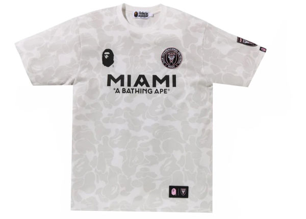 BAPE x Inter Miami CF Camo Tee White BAPE x Inter Miami CF Camo Tee White