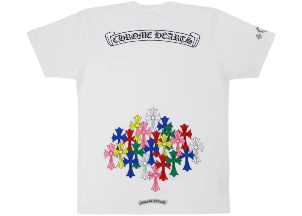 Chrome Hearts Multi Color Cross T-shirt White Chrome Hearts Multi Color Cross T-shirt White