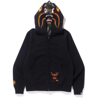 BAPE x Undefeated Double Shark Full Zip Hoodie Black
