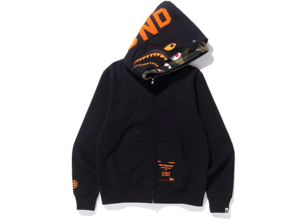 1AB5D4EE95E1A BAPE x Undefeated Double Shark Full Zip Hoodie Black