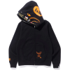 1AB5D4F1C6E1A BAPE x Undefeated Double Shark Full Zip Hoodie Black