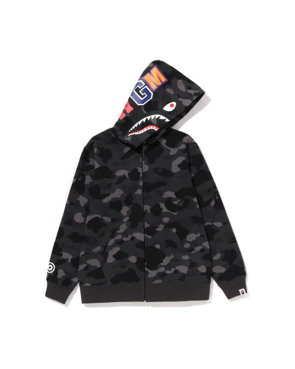 Bape Color Camo Shark Full Zip Hoodie Black