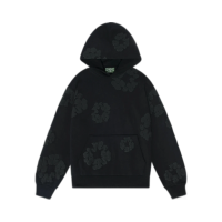 Denim Tears Cotton Wreath Hooded Sweatshirt 'Black Monochrome'