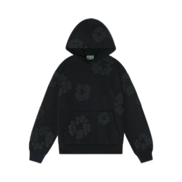 Denim Tears Cotton Wreath Hooded Sweatshirt 'Black Monochrome'