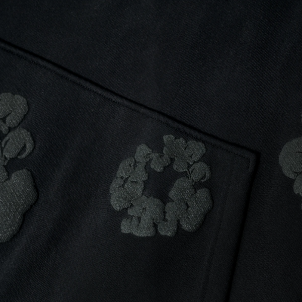 Denim Tears Cotton Wreath Hooded Sweatshirt 'Black Monochrome'