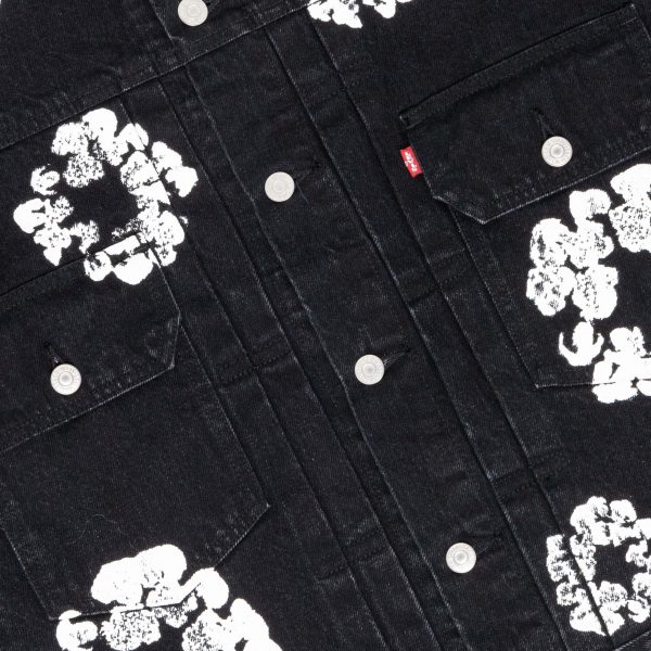 1AB5DBA642616 DENIM TEARS TYPE - 2 ALL OVER WREATH BLACK