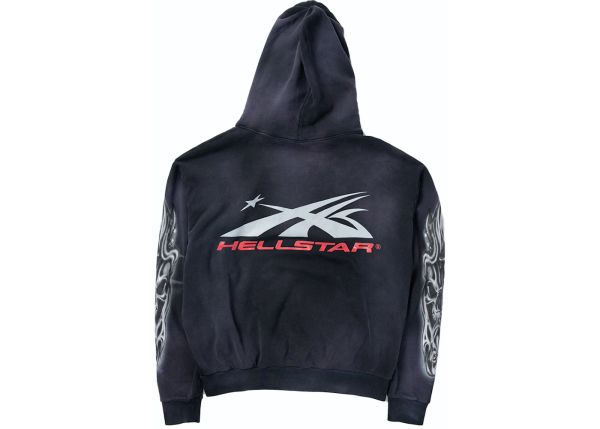 1AB5DE3493213 Hellstar Airbrushed Skull Hoodie Black
