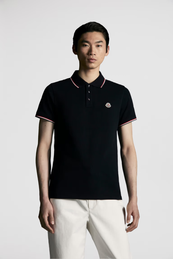 MONCLER COLLECTION Logo Patch Polo Shirt male Black