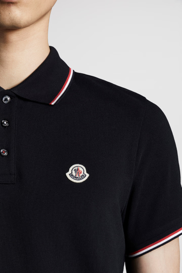 MONCLER COLLECTION Logo Patch Polo Shirt male Black