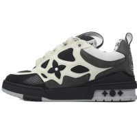 PK God Batch LOUIS VUITTON Leather lace up Fashionable Board Shoes Black Gray 1AC52M PK God Batch LOUIS VUITTON Leather lace up Fashionable Board Shoes Black Gray 1AC52M